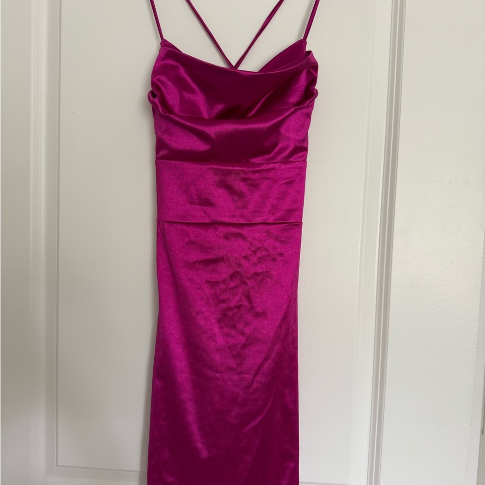 Elegant Pink Satin Dress
